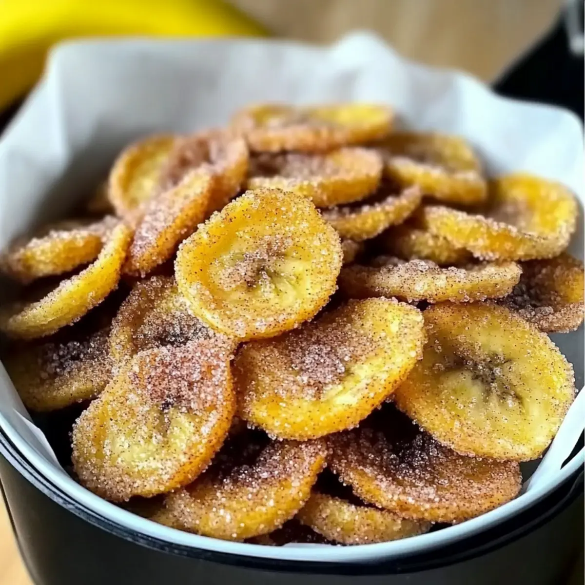 Crispy Cinnamon-Sugar Air Fryer Banana Chips You’ll Love