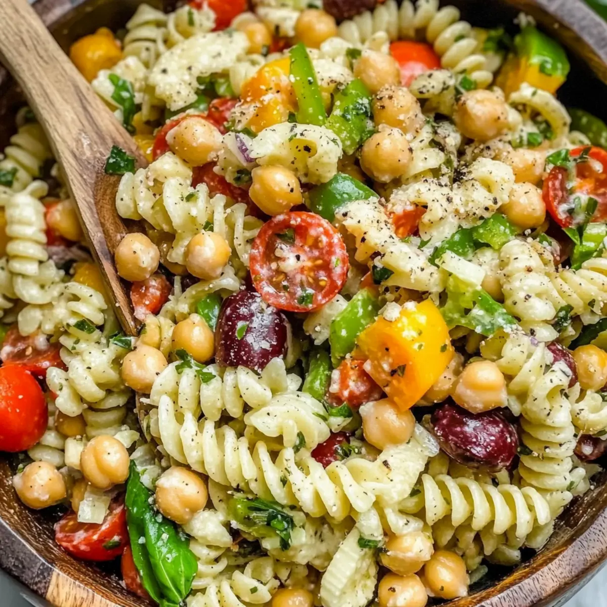 Zesty Italian Pasta Salad with Chickpeas for Summer Vibes