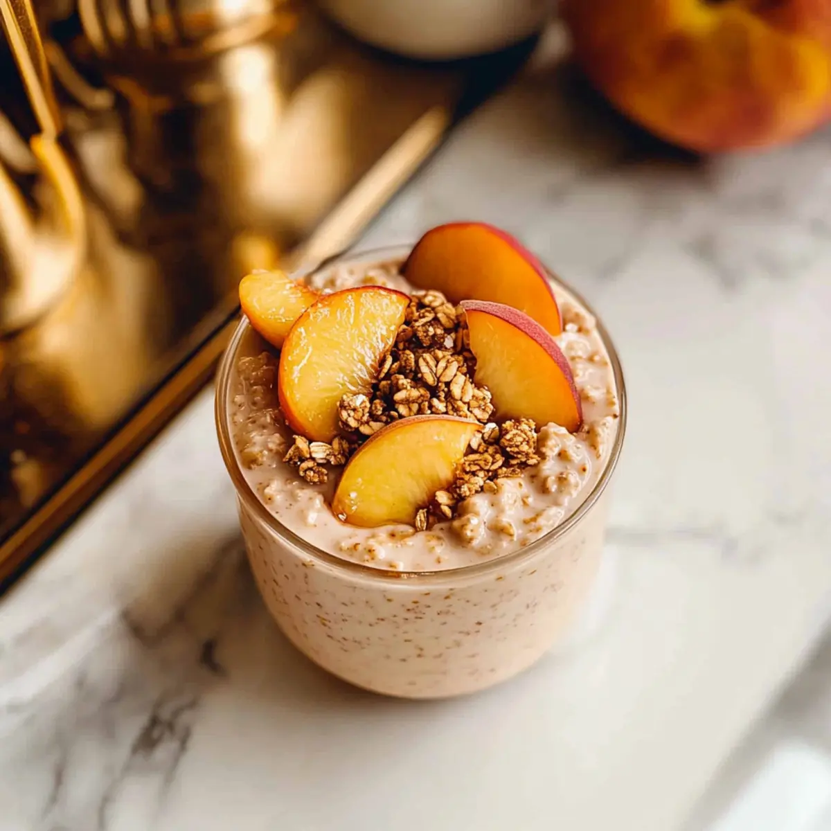 Peach Cobbler Overnight Oats: Dessert for Breakfast Bliss
