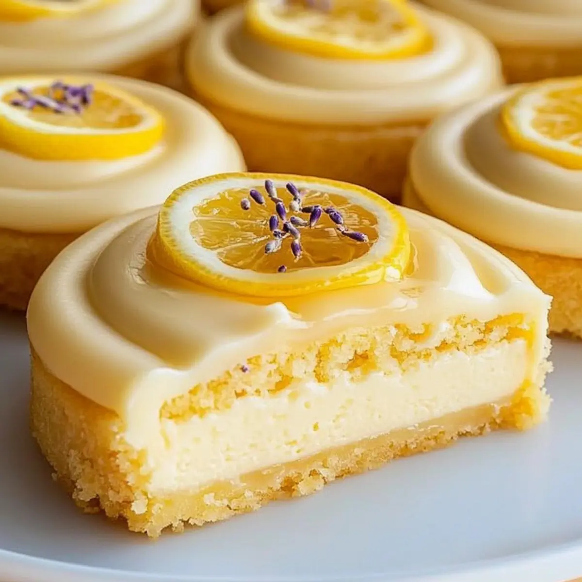 Lemon Lavender Cheesecake Topped with Honeycomb Bliss