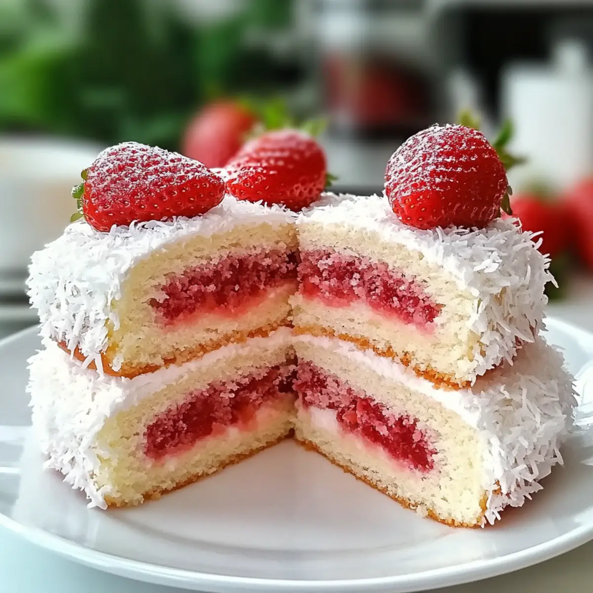 Light and Fluffy Strawberry Coconut Sponge Cakes to Savor