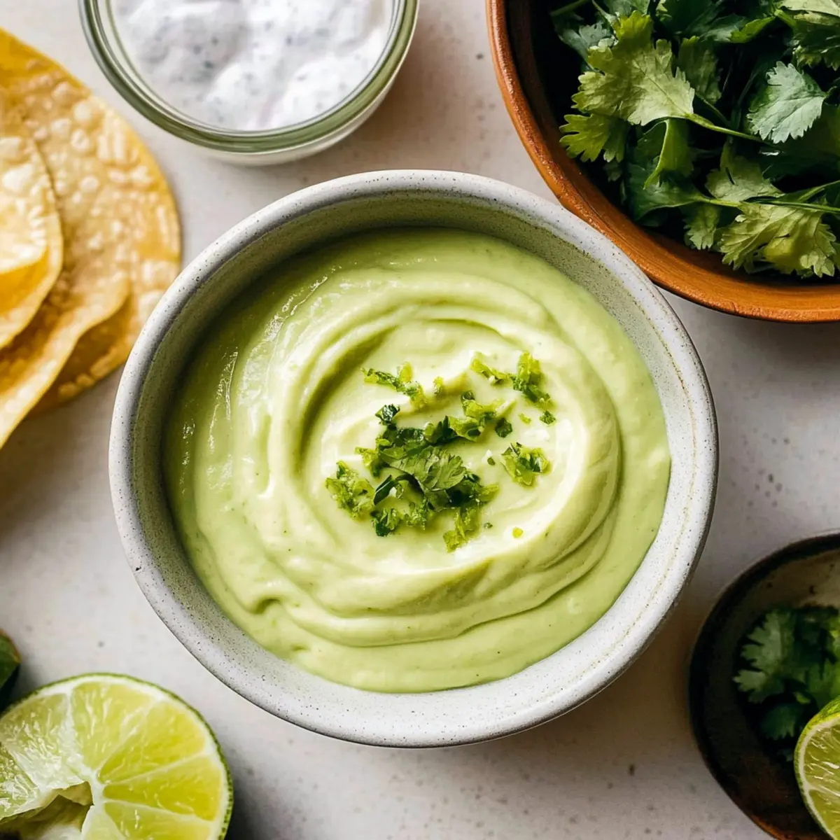 Creamiest Avocado Crema for Delicious Tacos and Dips