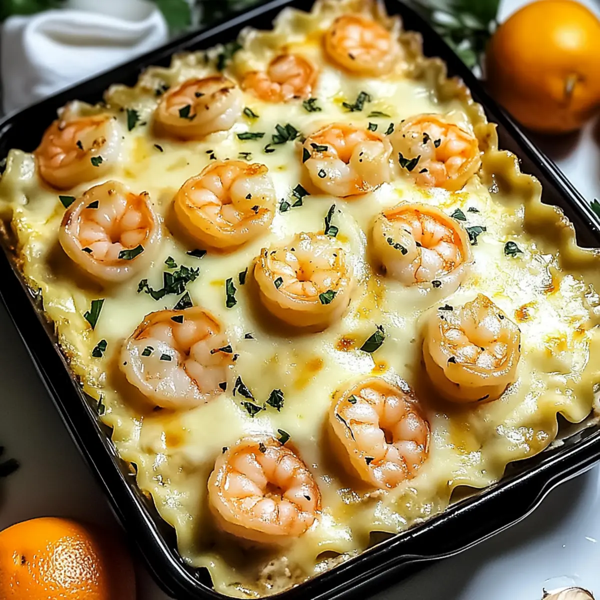 Garlic Butter Shrimp Scampi Lasagna: A Creamy Seafood Indulgence