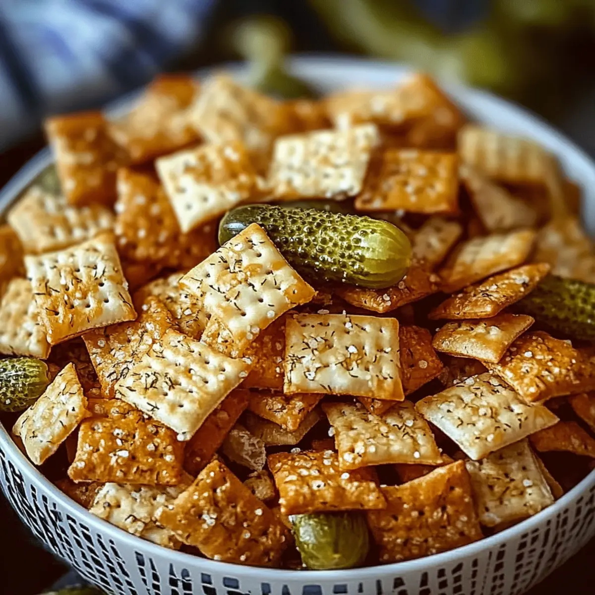 Crunchy Dill Pickle Chex Mix for Zesty Snack Lovers