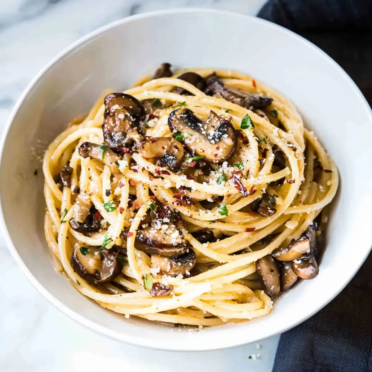 Mushroom Spaghetti Aglio Olio: A Cozy 15-Minute Delight