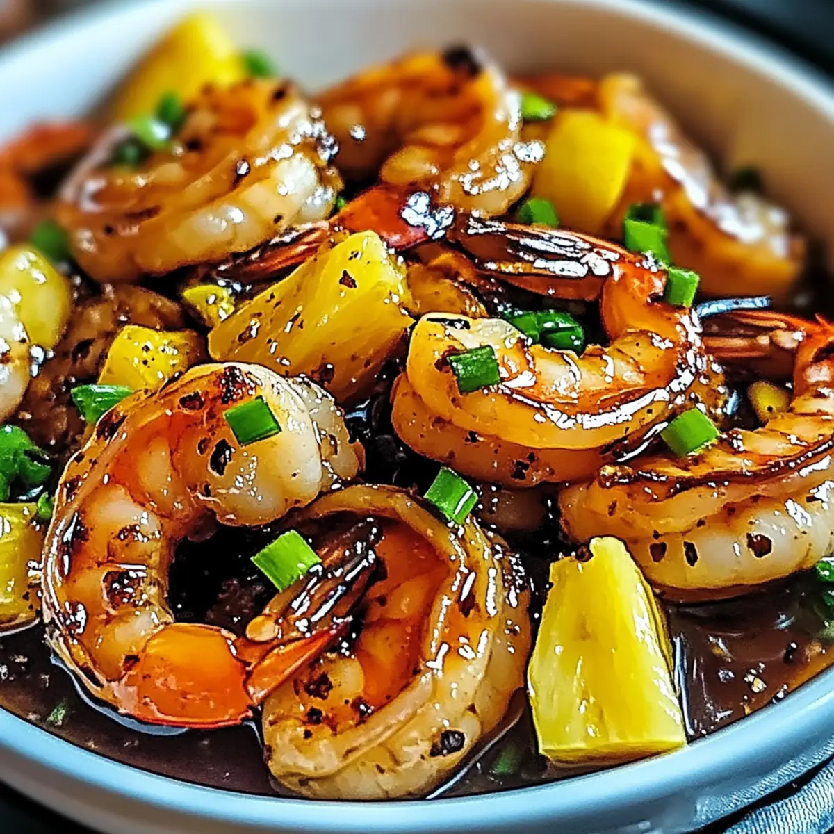 Savory Hawaiian Garlic Shrimp with a Tropical Glaze
