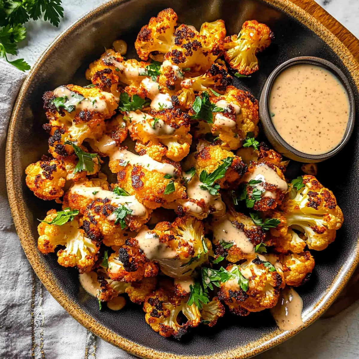 Delicious Moroccan Cauliflower with Tahini-Honey Magic