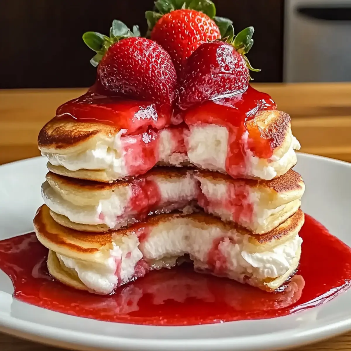 Fluffy Strawberry Cheesecake Pancakes for a Sweet Morning Delight