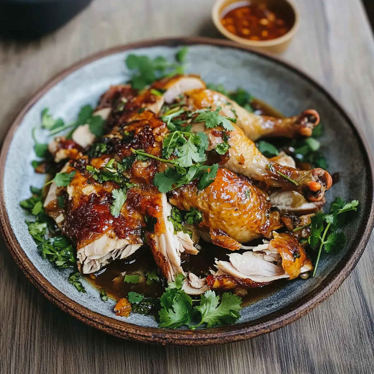Crispy Shandong Roast Chicken with Tangy Black Vinegar Sauce