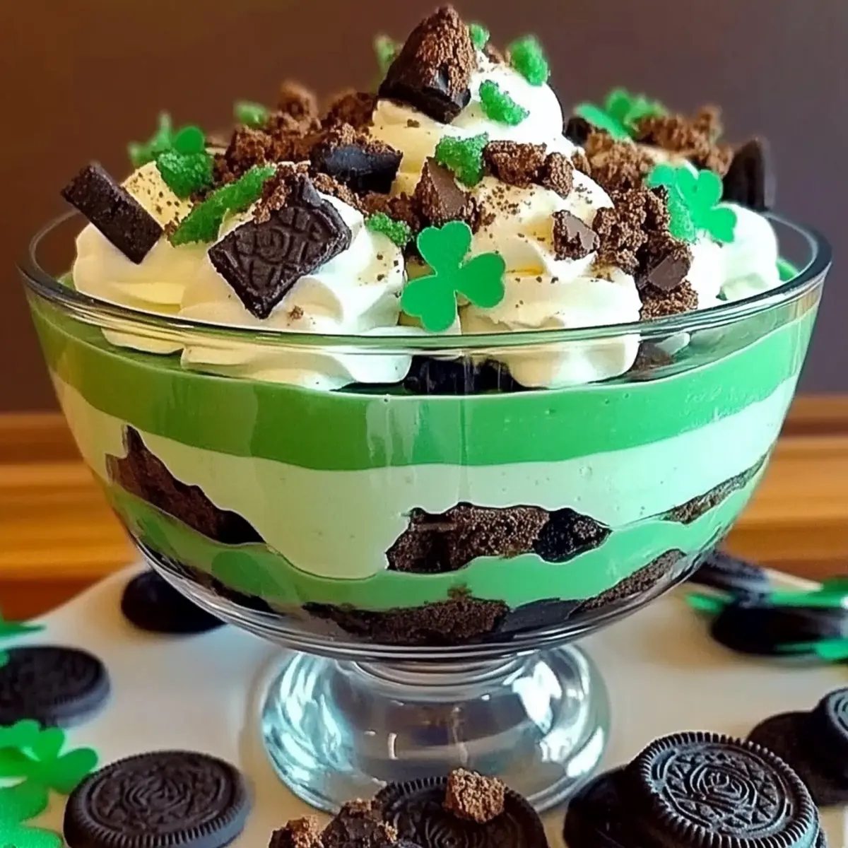 St. Patrick's Day Brownie Trifle That's Quick and Irresistible