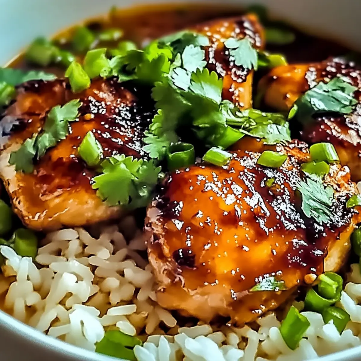 Caramelised Soy Chicken in Garlic Ginger Broth with Rice Bliss