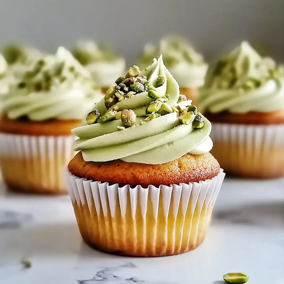Heavenly Pistachio Cupcakes with Vanilla Bliss Frosting