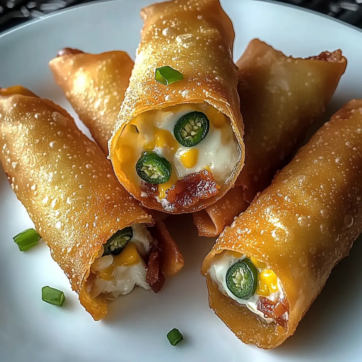 Crispy Bacon Jalapeño Popper Eggrolls for Game Day Fun