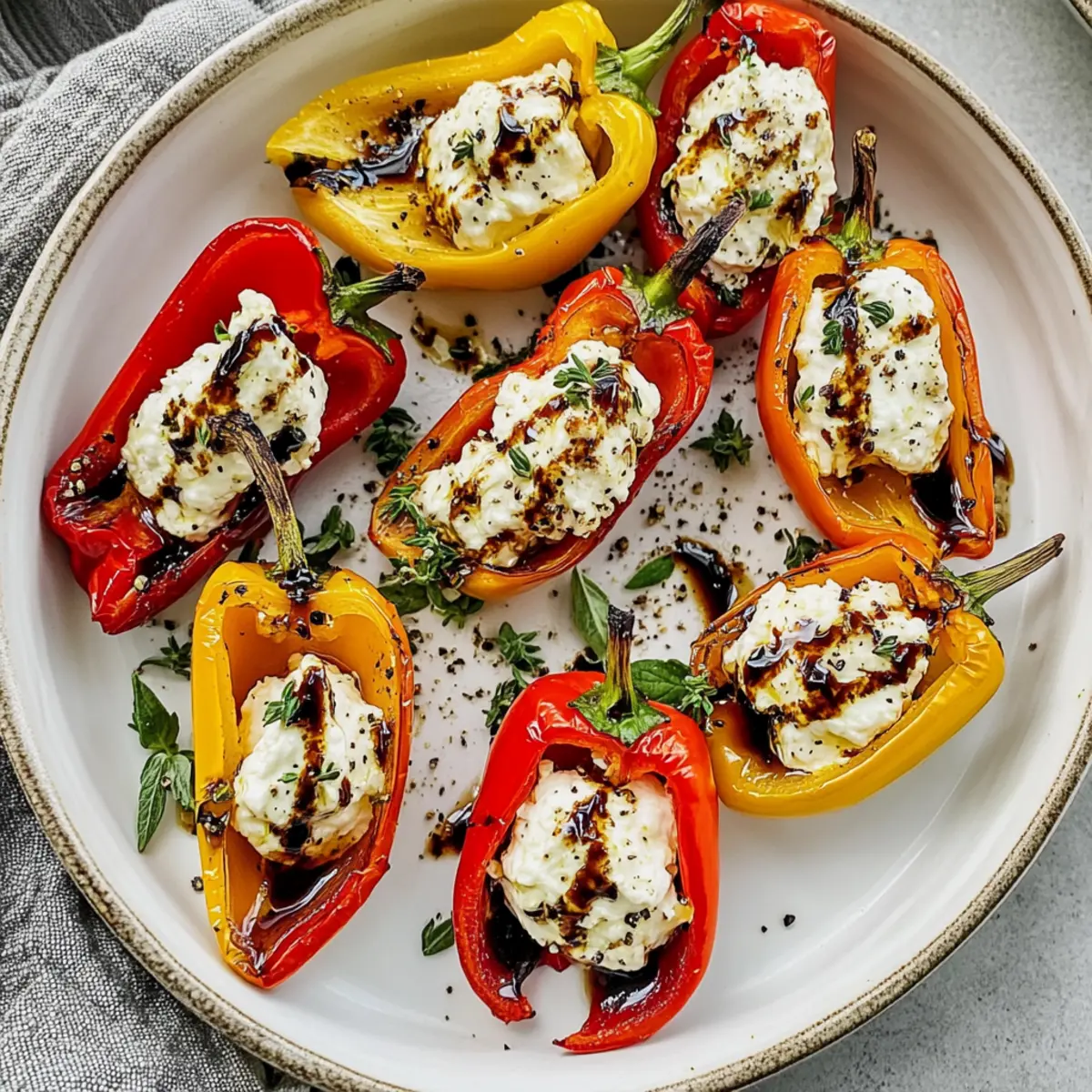 Savory Roasted Goat Cheese Stuffed Mini Peppers Delight