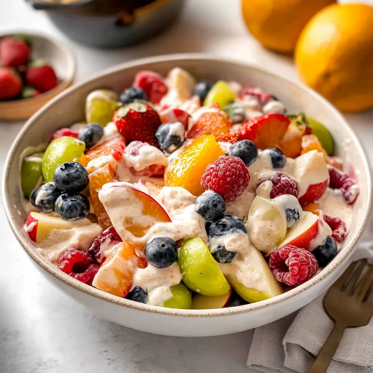 Easter Fruit Salad with Creamy Honey Vanilla Delight