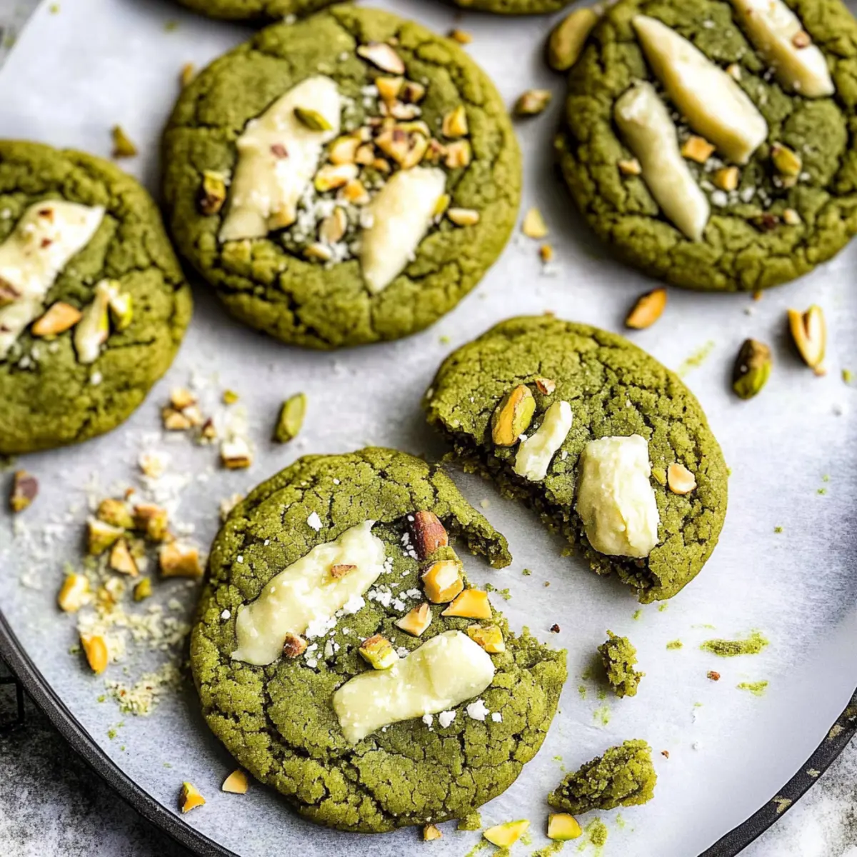 Soft White Chocolate Pistachio Matcha Cookies to Savor