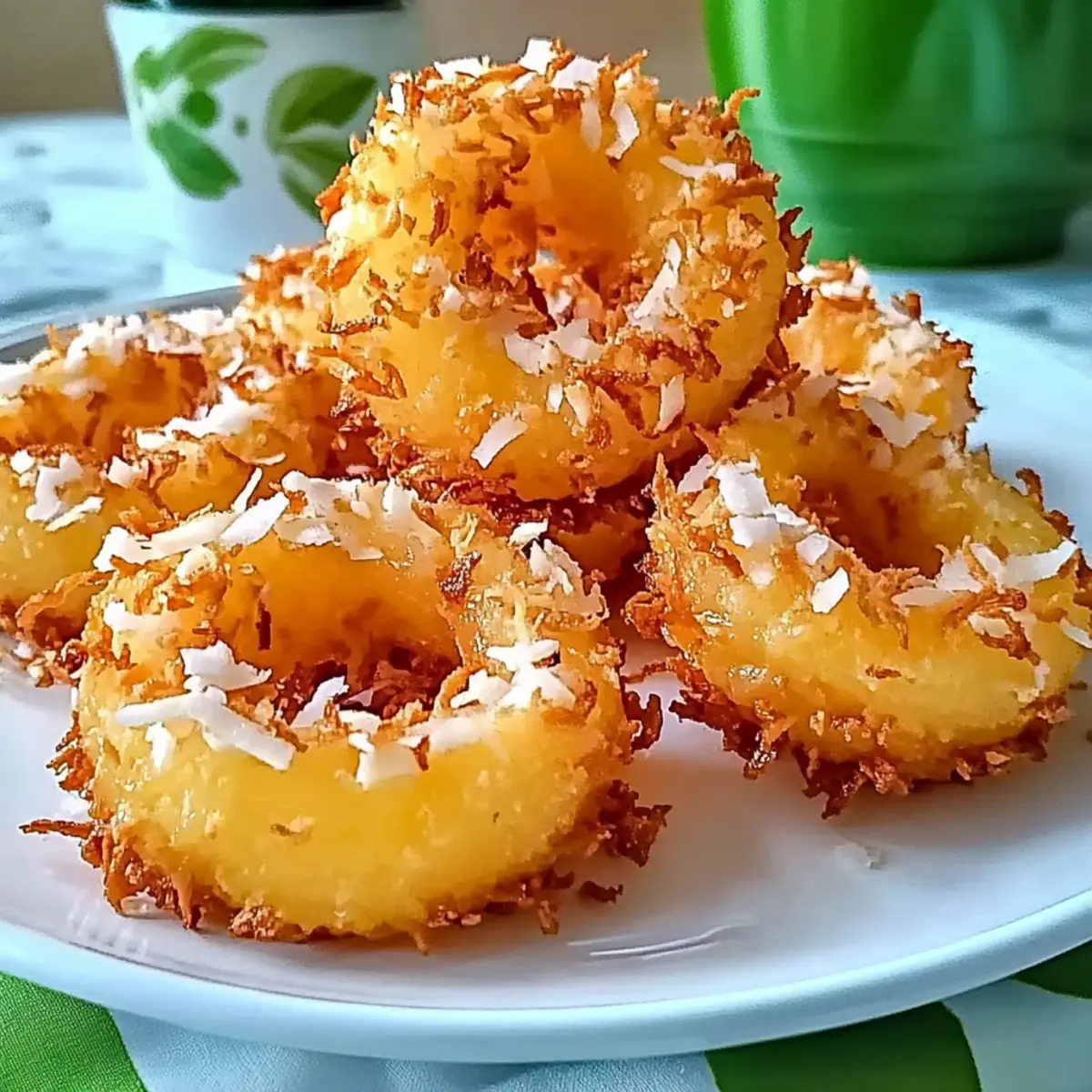 Crispy Fried Pineapple Rings with Irresistible Coconut Crust