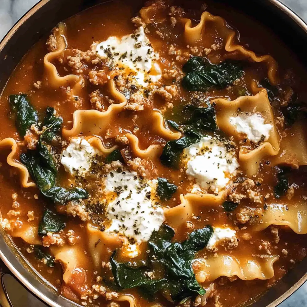 Mouthwatering One Pot Lasagna Soup for Cozy Family Nights