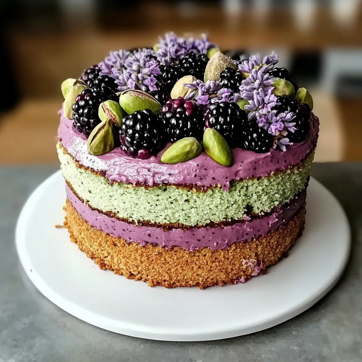 Pistachio and Blackberry Olive Oil Cake for Irresistible Indulgence