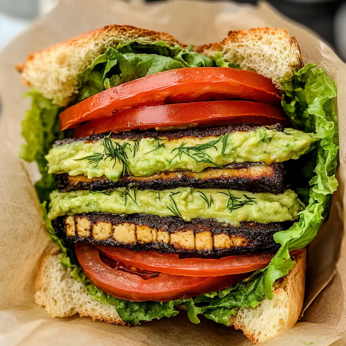 Summer Smoky Tofu Lettuce Tomato Sandwich That Will Wow You
