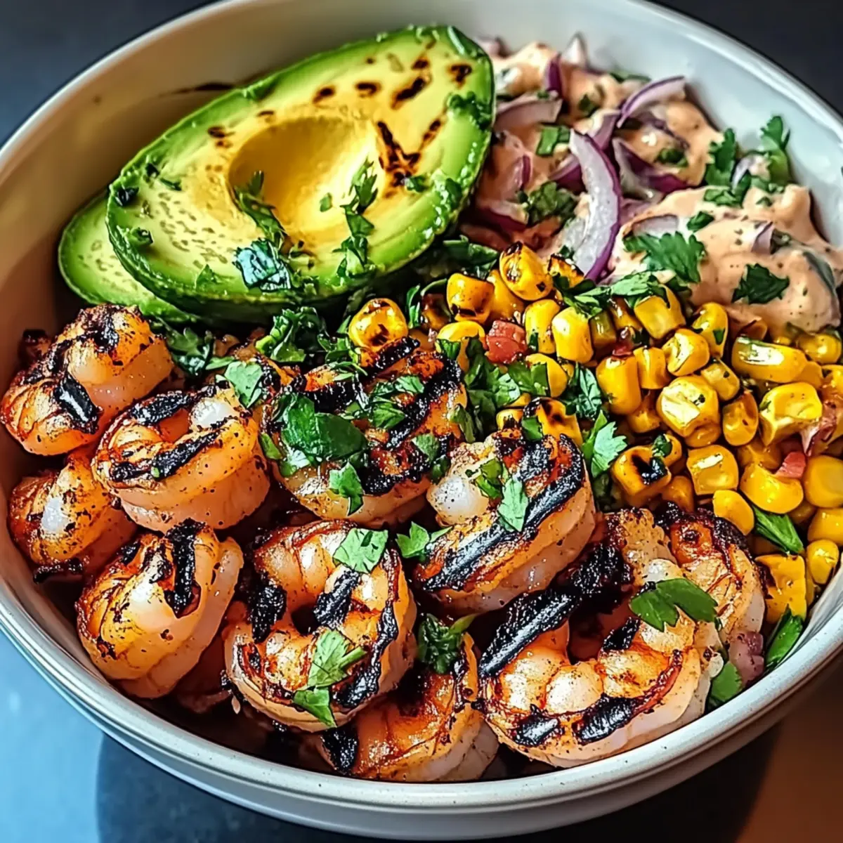 Grilled Shrimp Bowl with Avocado & Corn Salsa Bliss