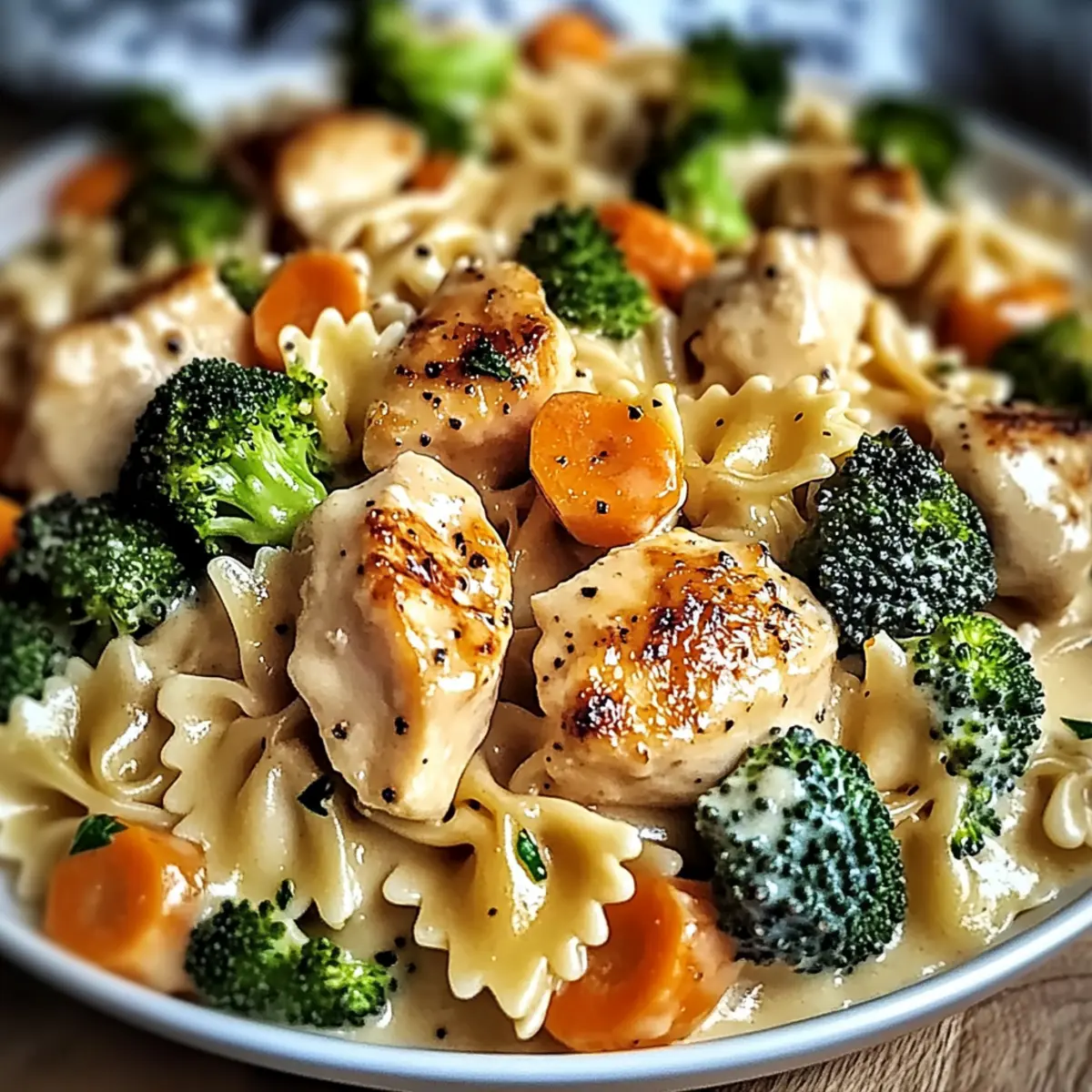 Creamy Cheddar & Havarti Chicken Bowtie Pasta Bliss