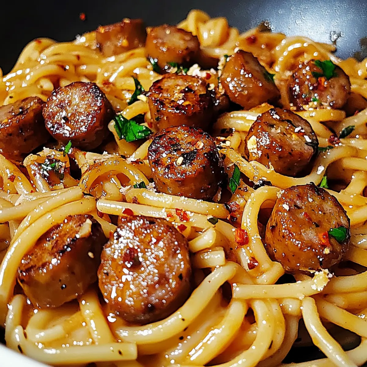 Honey Garlic Sausage Pasta Skillet in 30 Minutes or Less