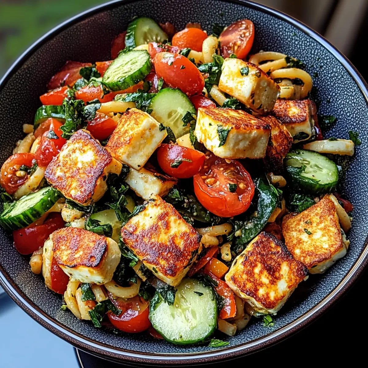 Kritharaki-Salat mit Halloumi-Croutons for a Fresh Twist