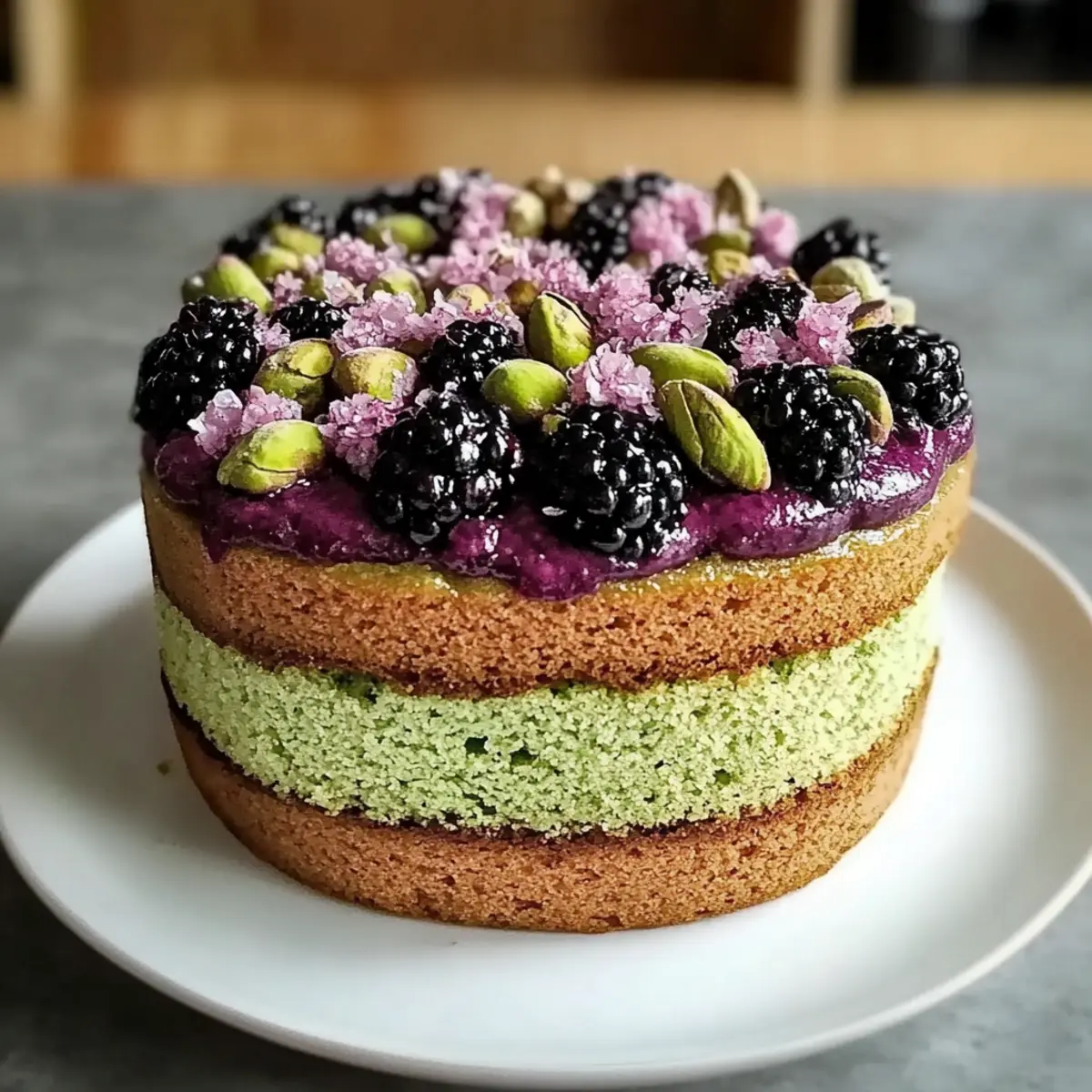 Pistachio and Blackberry Olive Oil Cake for Joyful Celebrations