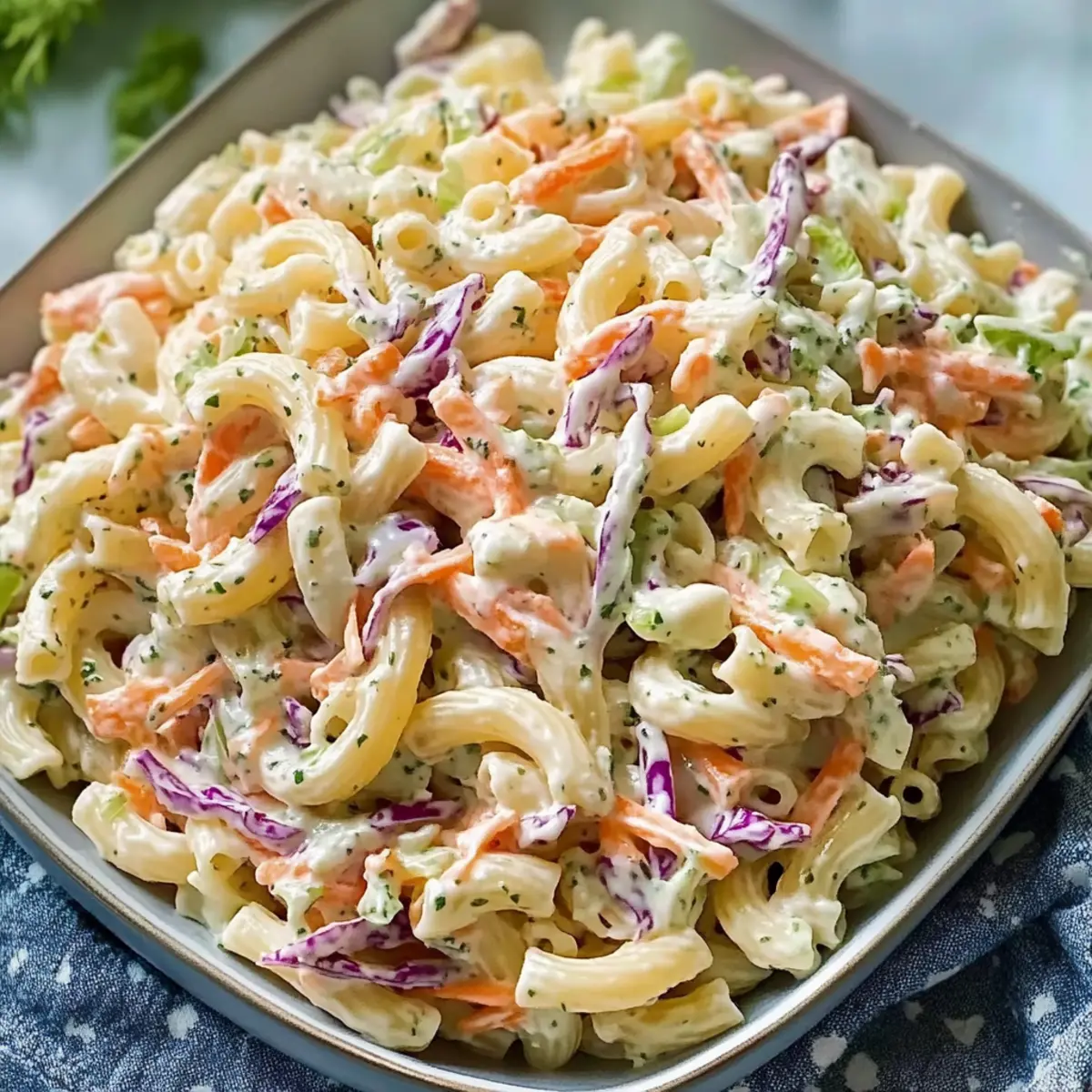Creamy Pasta Salad with Coleslaw Dressing for Summer Bliss