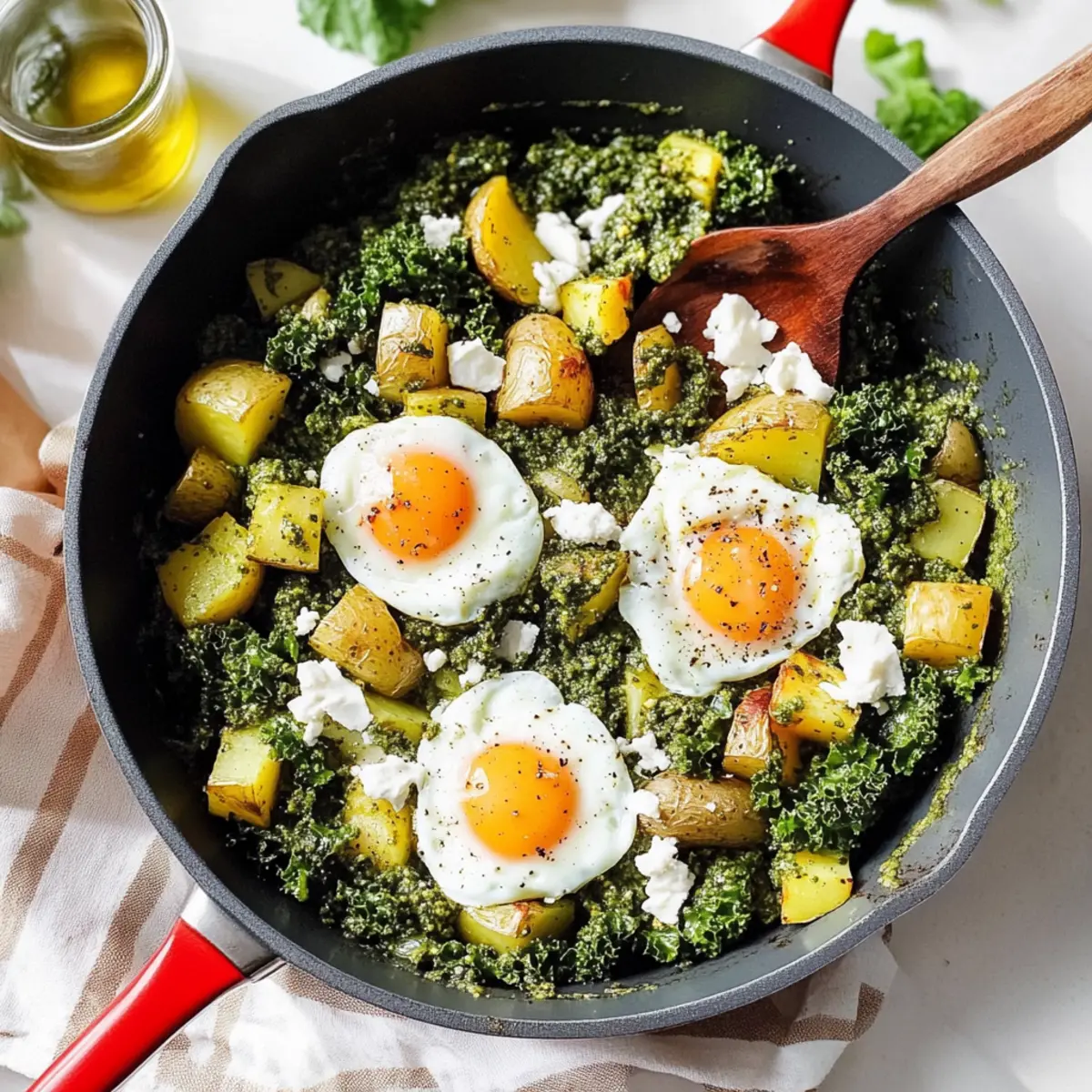 Savor the Flavor: Pesto Eggs & Potato Skillet Delight