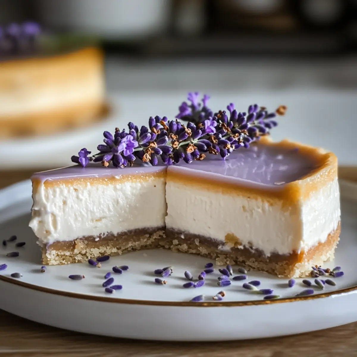 Indulge in Creamy Honey Lavender Cheesecake Bliss