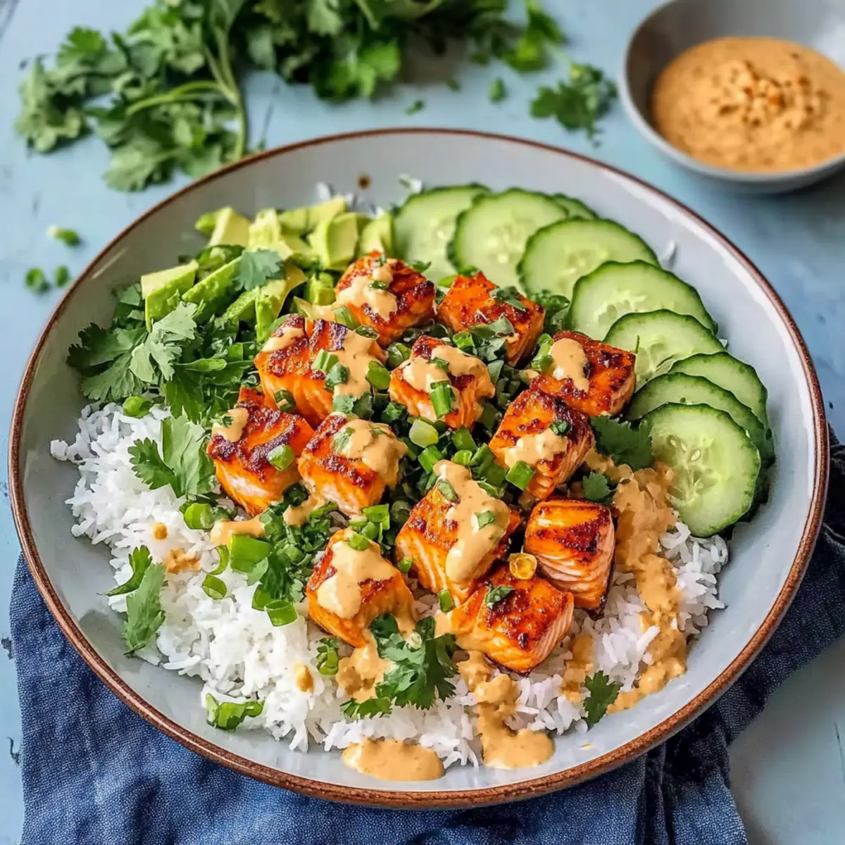 Bang Bang Salmon and Coconut Rice Bowls for a Flavorful Family Feast