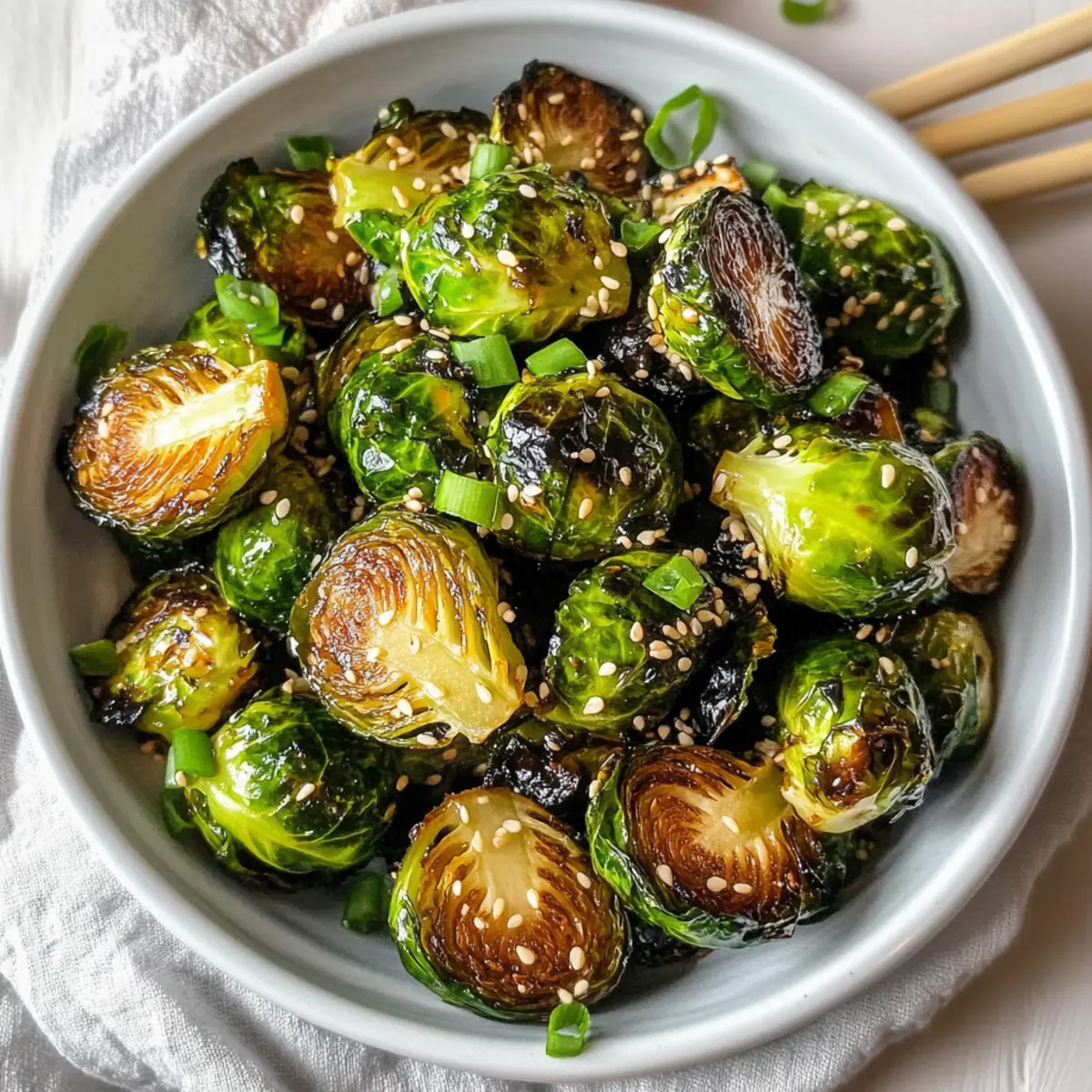 Sweet and Savory Glazed Brussels Sprouts with Ginger Garlic Sauce
