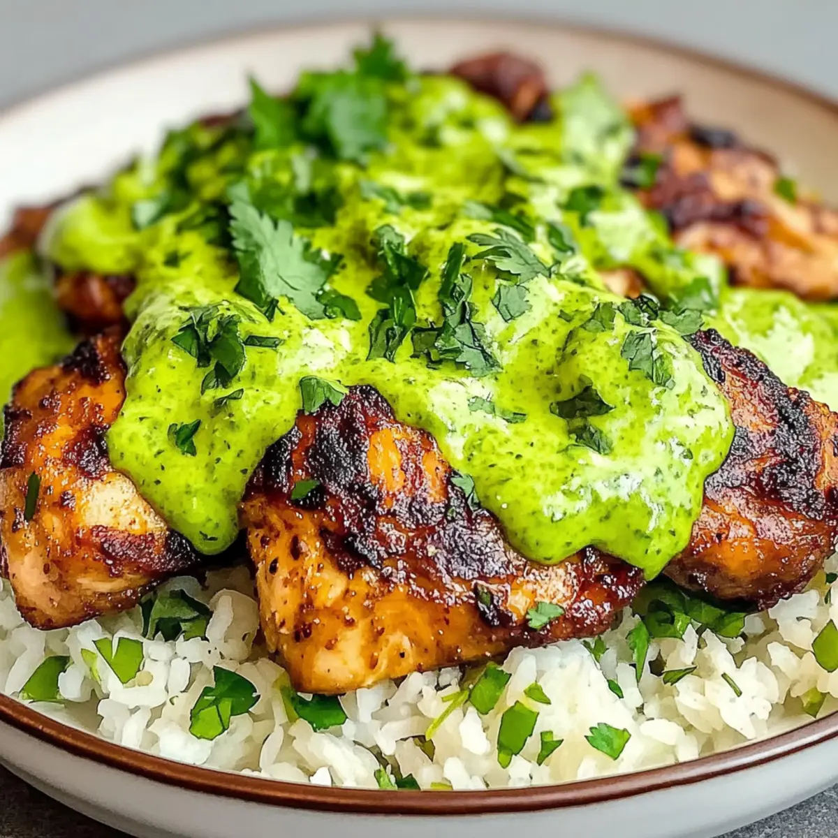 Savory Peruvian Chicken & Rice with Green Sauce Delight