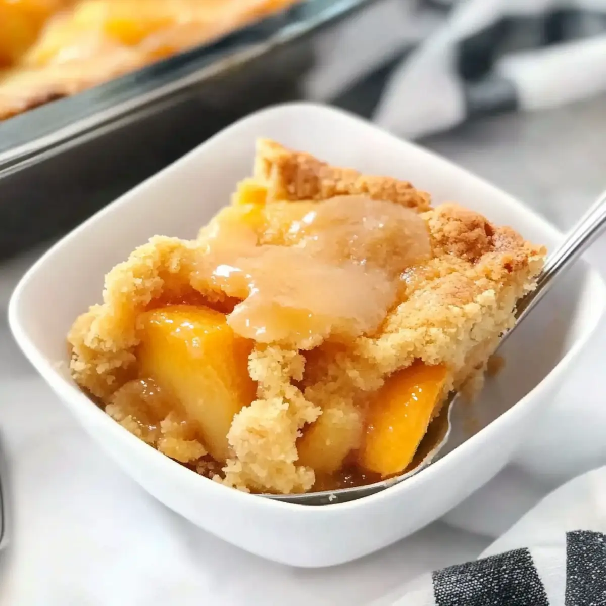 Melt-in-Your-Mouth Peach Dump Cake in Just 4 Ingredients