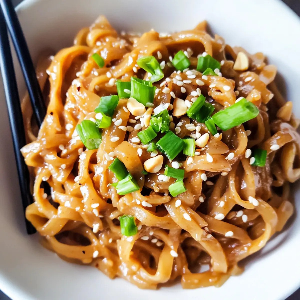 Sweet and Spicy Peanut Sauce Rice Noodles Ready in 10 Minutes