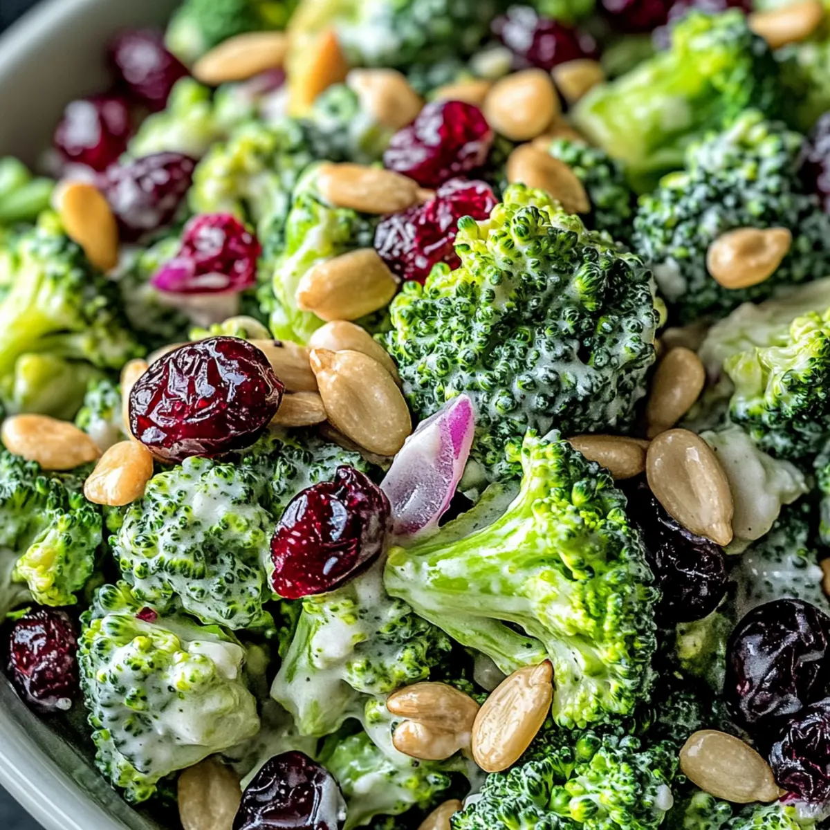 Crunchy Broccoli Salad with Sweet Cranberries & Seeds