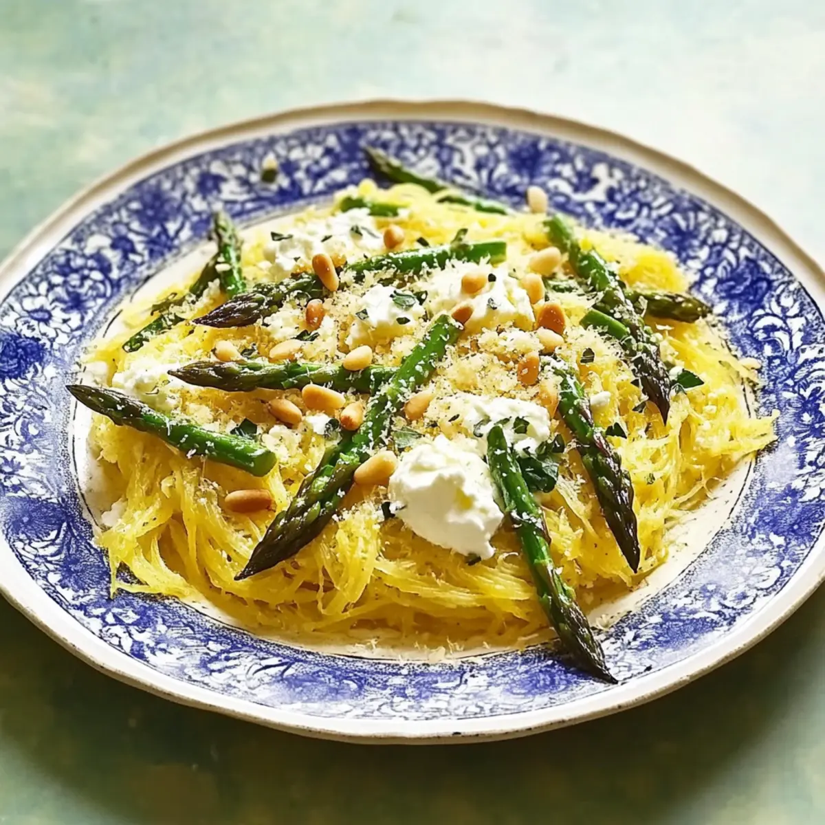 Spaghetti Squash with Asparagus, Ricotta, and Lemon Bliss