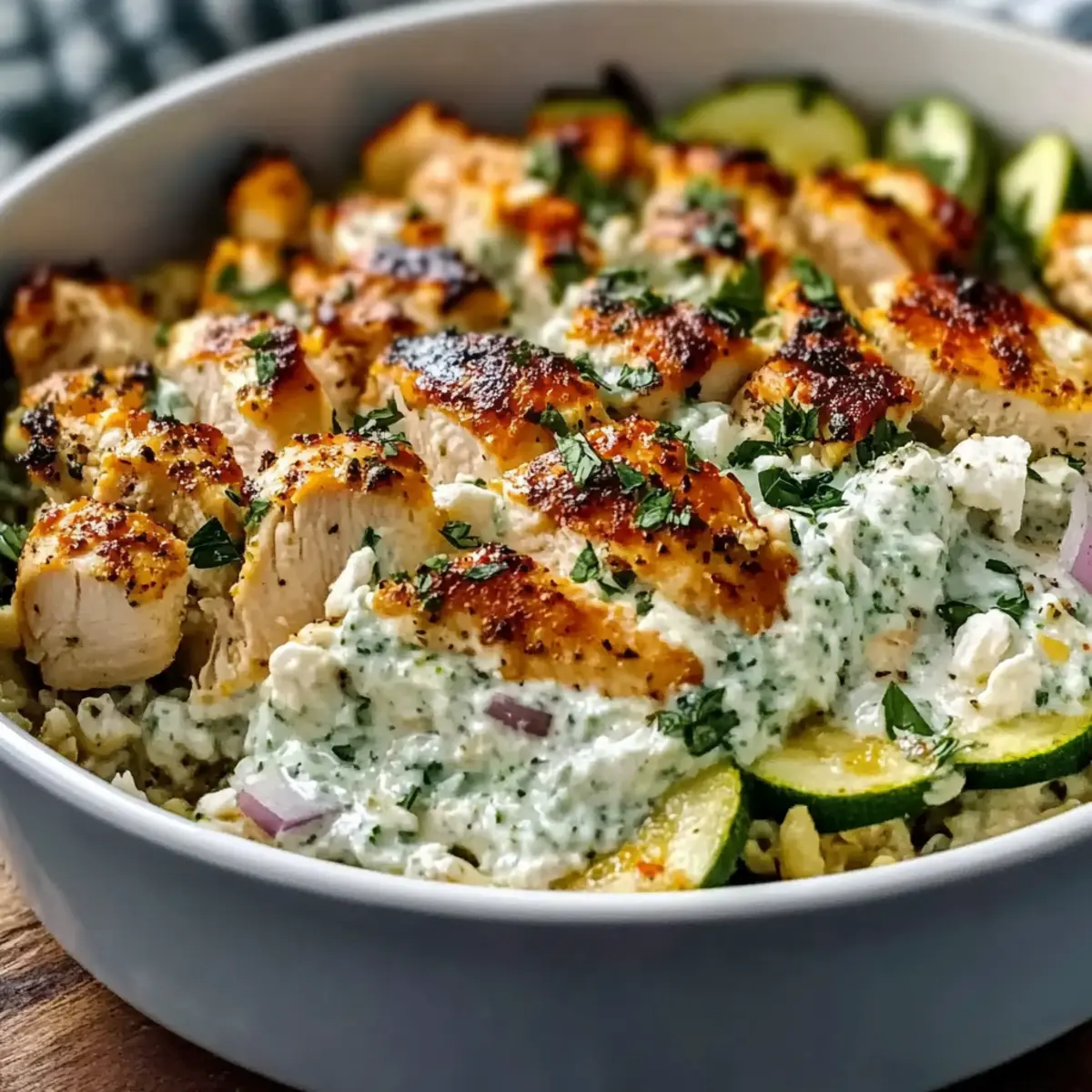 Quick and Comforting Dump-and-Bake Chicken Tzatziki Casserole