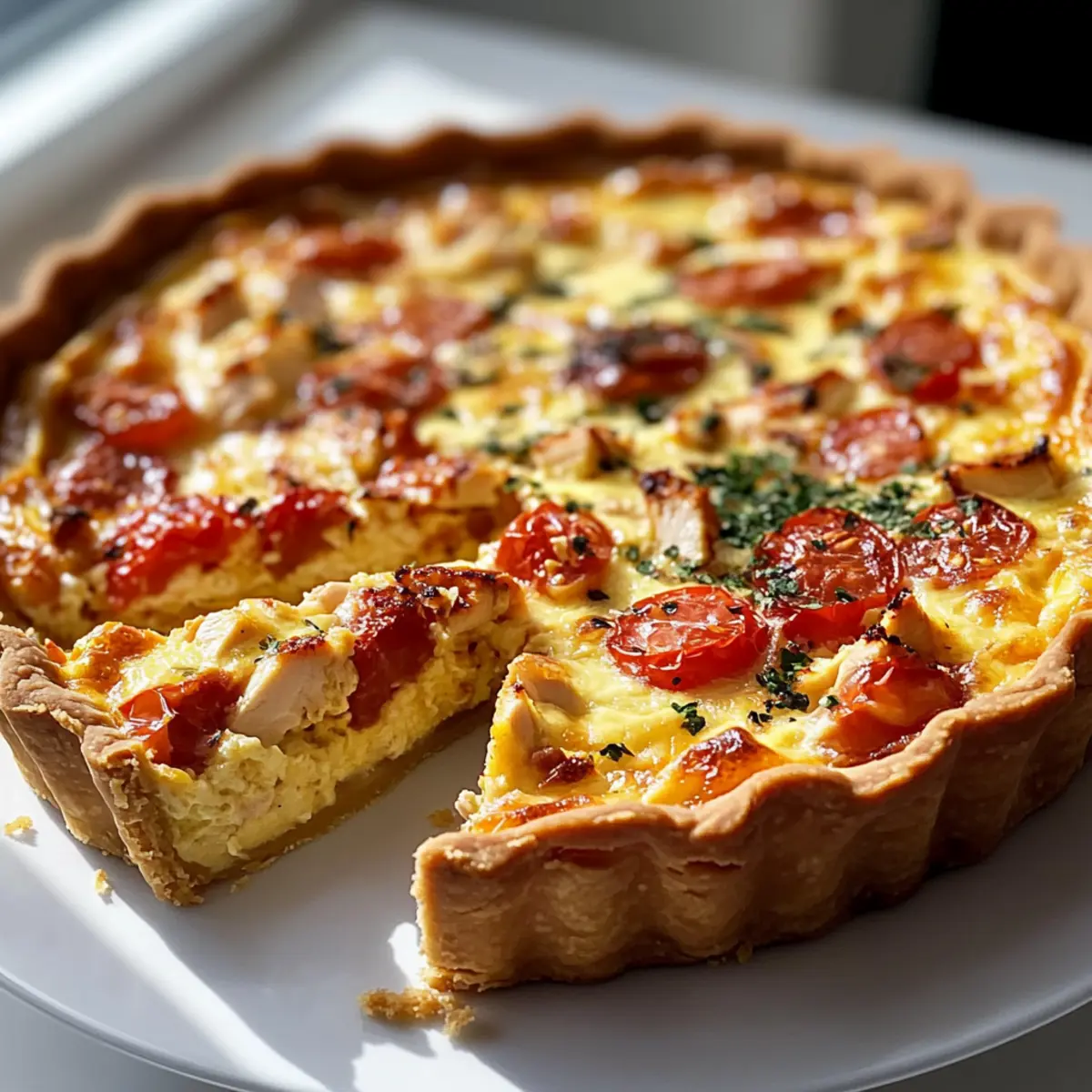 Delicious Hähnchen Tomaten Quiche with a Crispy Twist
