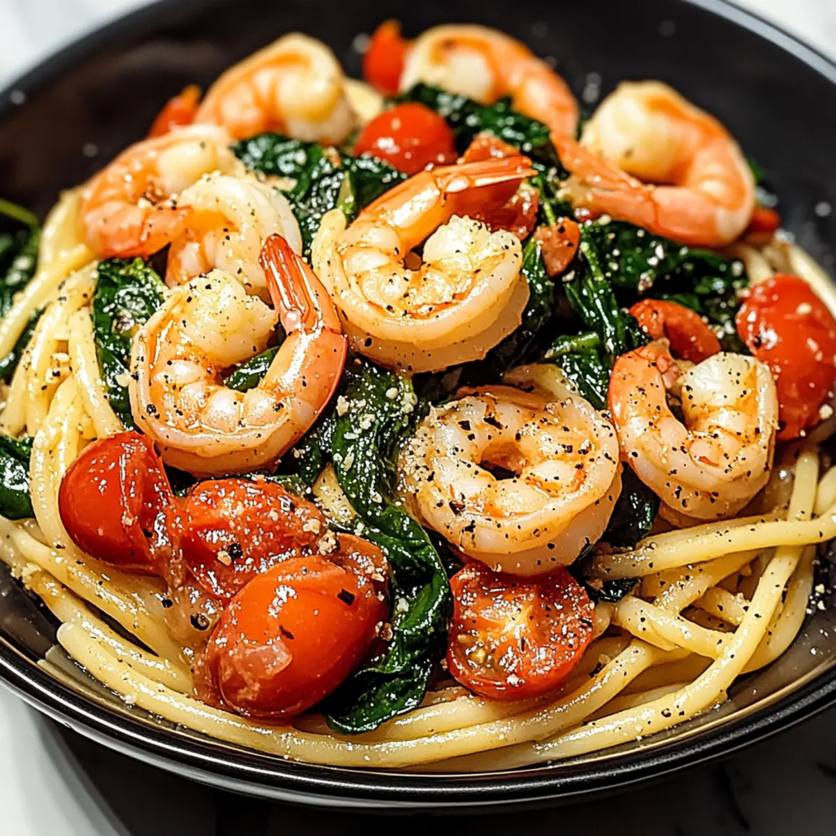 Tomato Spinach Shrimp Pasta: A Quick Mediterranean Marvel