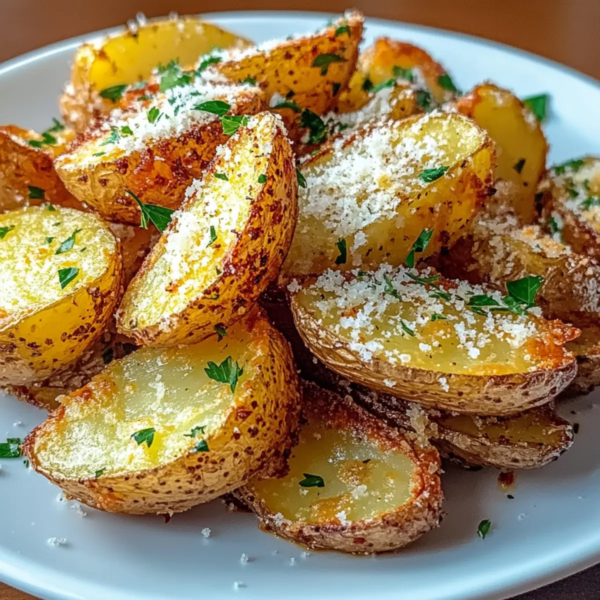 Crispy Air Fryer Baked Garlic Parmesan Potatoes You’ll Love