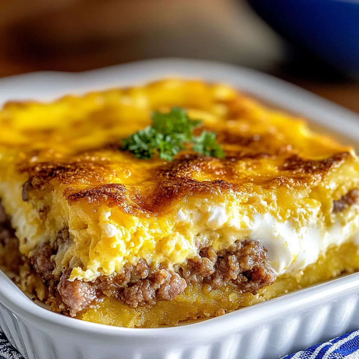 Sausage Egg and Cream Cheese Hashbrown Casserole Bliss