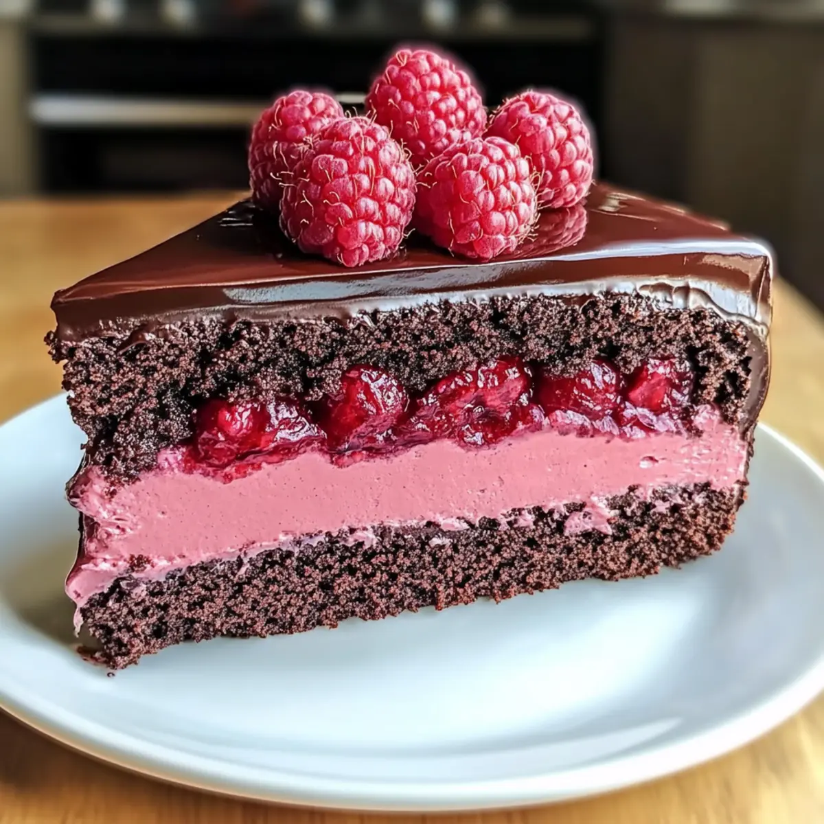 Indulge in a Dark Chocolate Raspberry Mousse Cake Magic