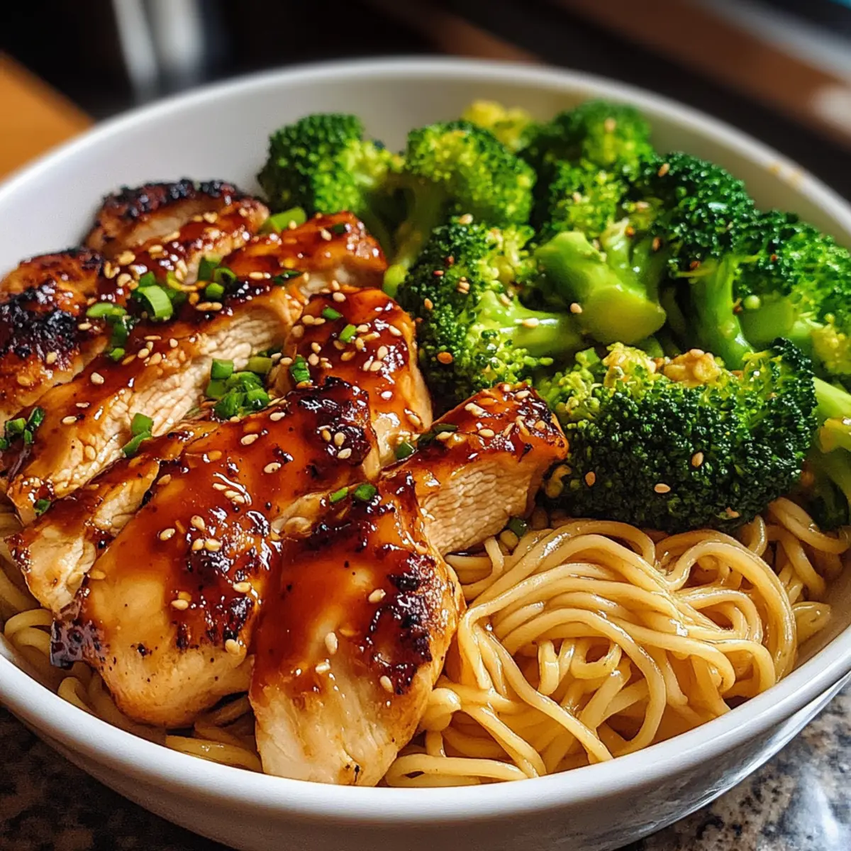 Spicy Garlic Chicken and Broccoli Noodle Bowls in 35 Minutes