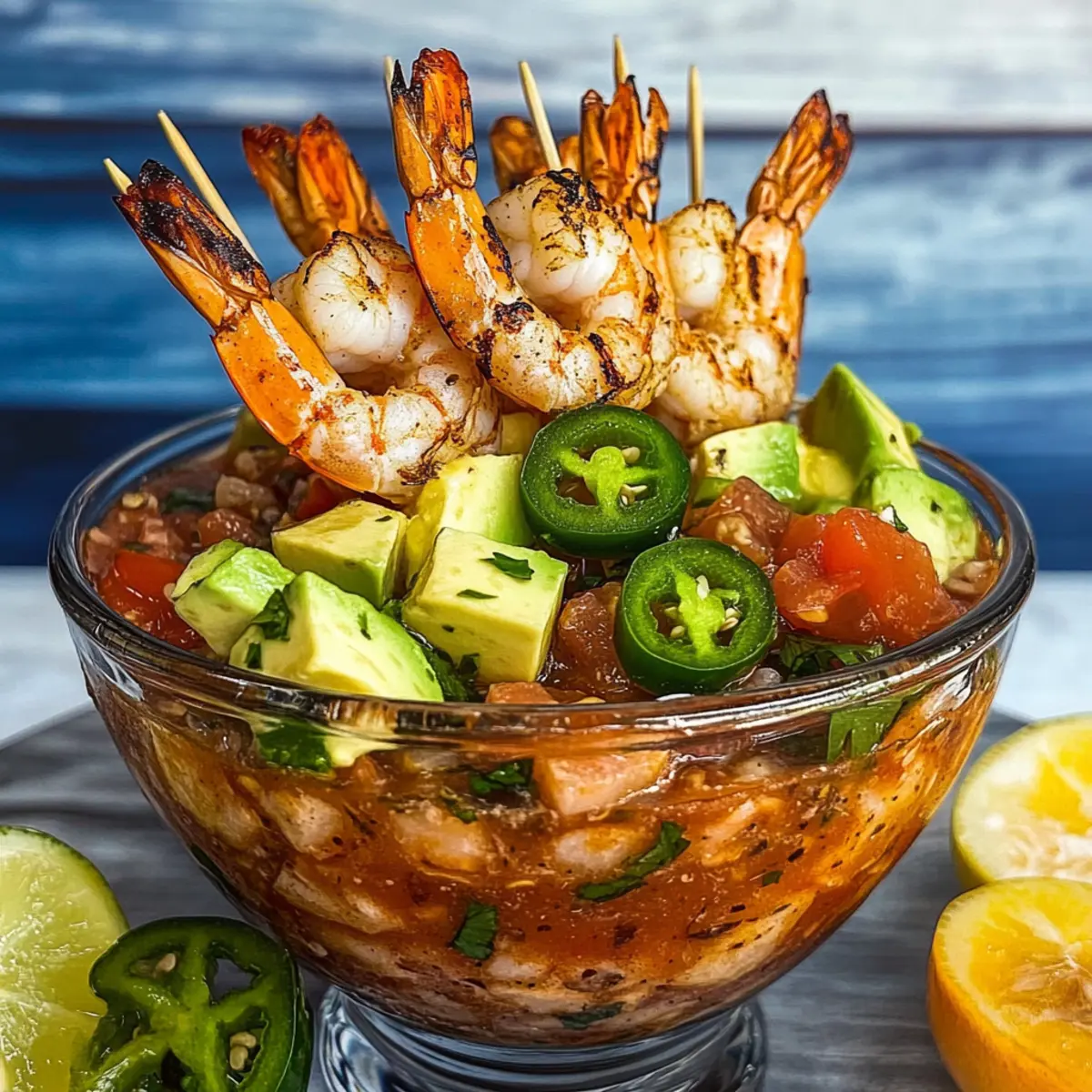 Grilled Campechana: Refreshing Mexican Shrimp Cocktail Delight