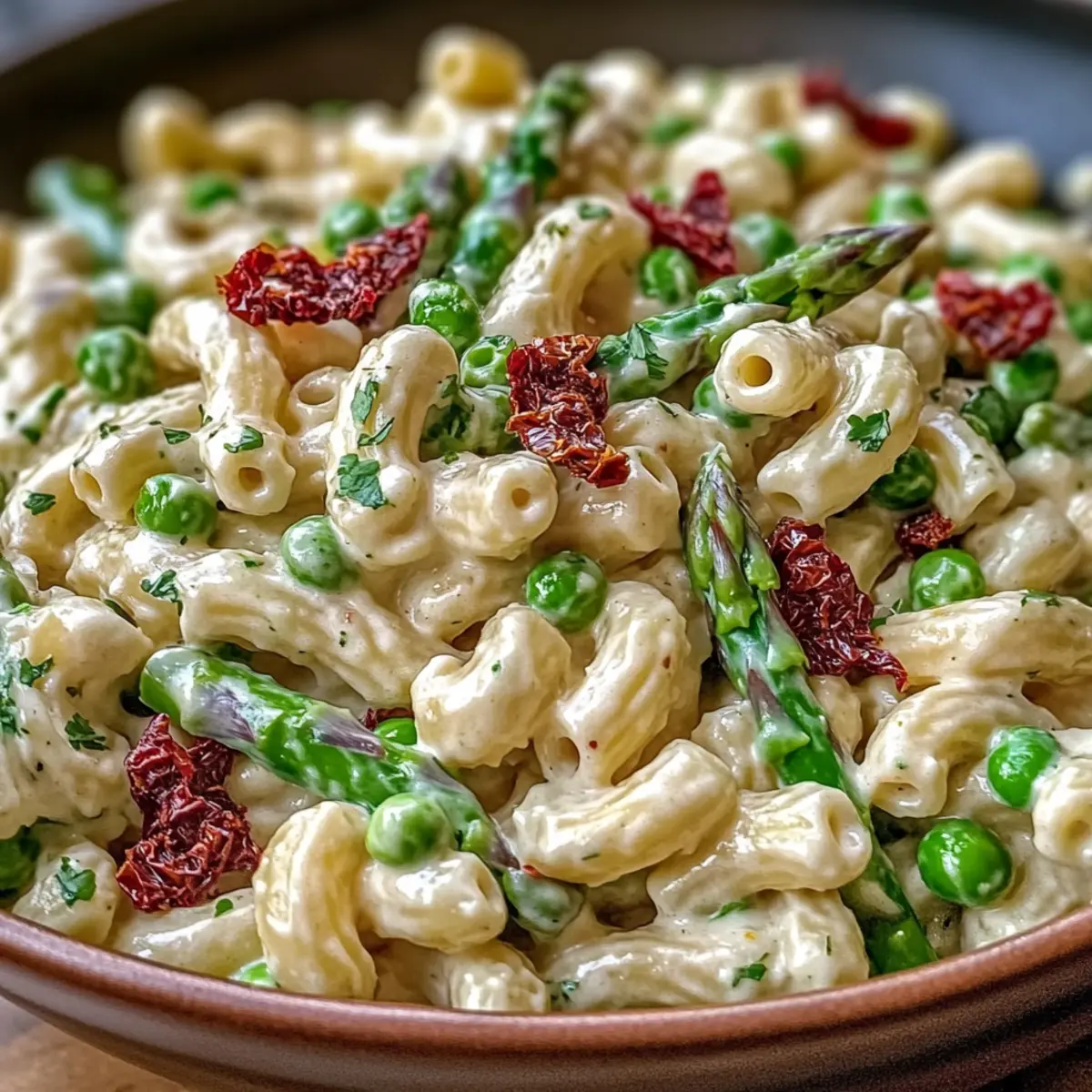 Zesty Lemon-Dijon Asparagus and Pea Macaroni Salad Delight