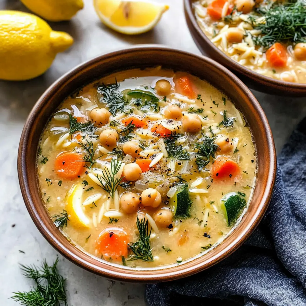 Lemony Greek Chickpea Soup: A Quick Comforting Delight