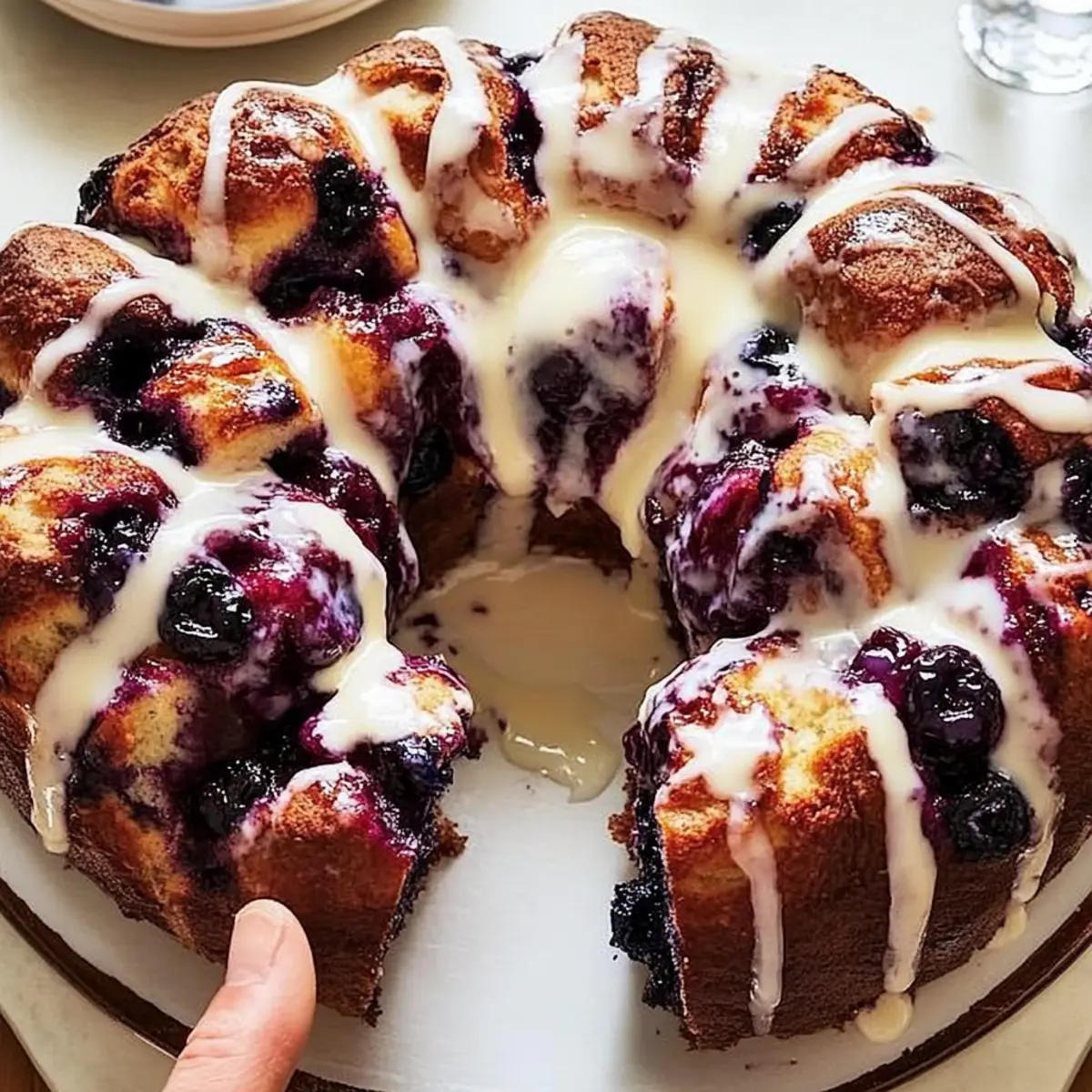 Decadent Blueberry Monkey Bread with Creamy Glaze Delight